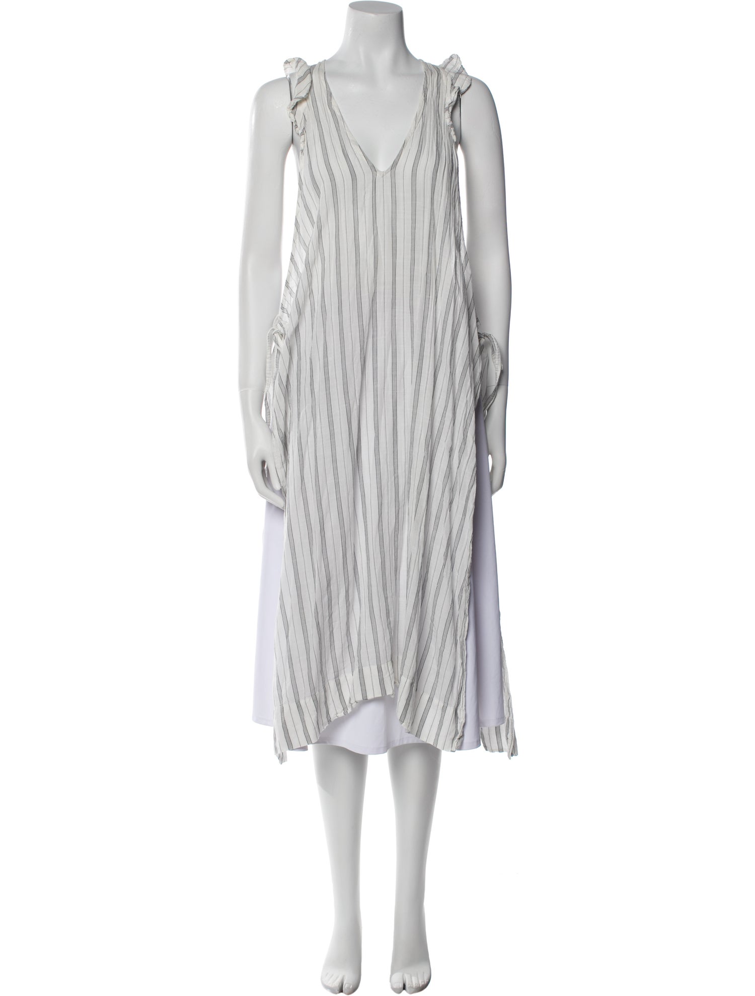 Ganni Striped V-Neck Tunic