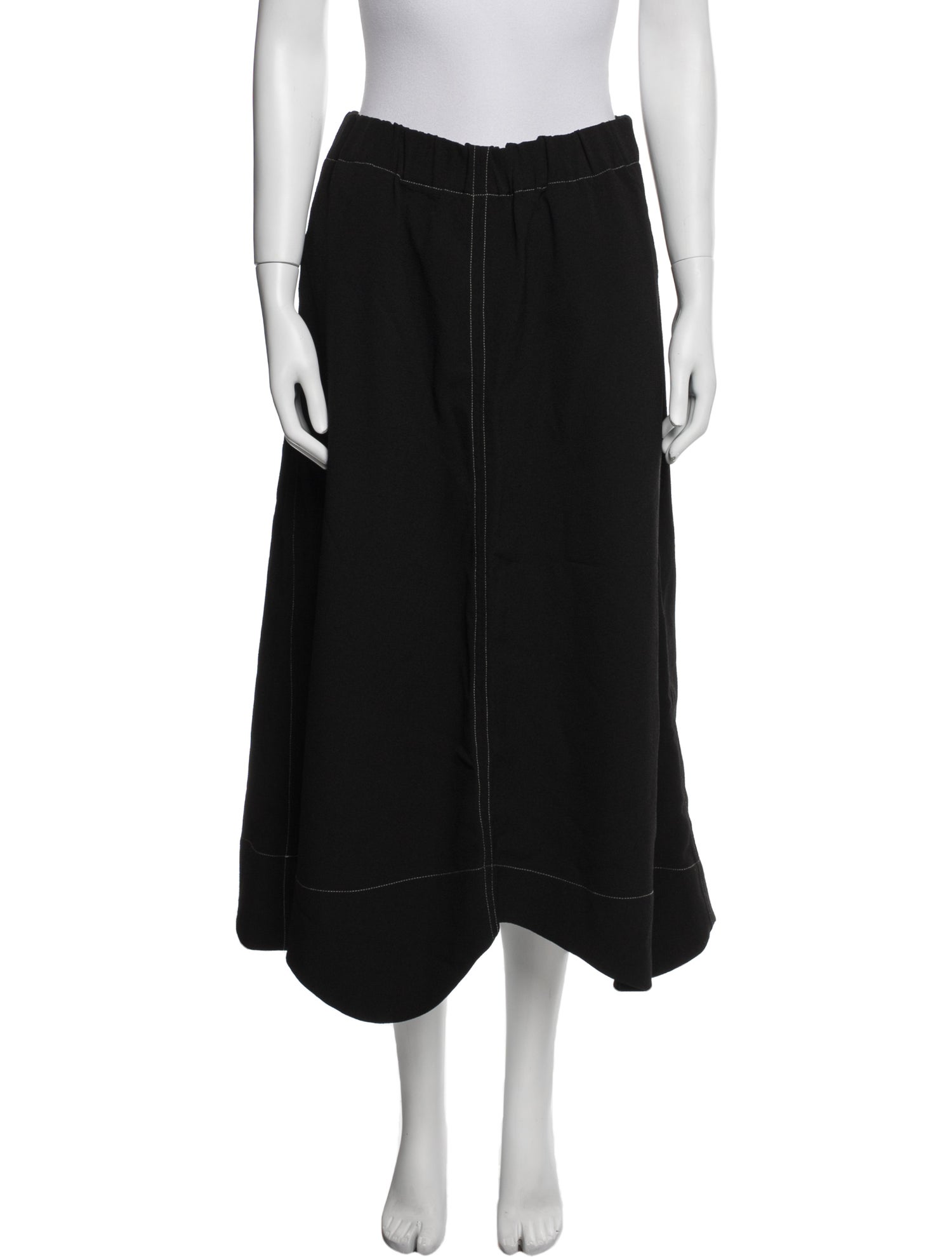 Ganni Embroidered Accent Midi Length Skirt