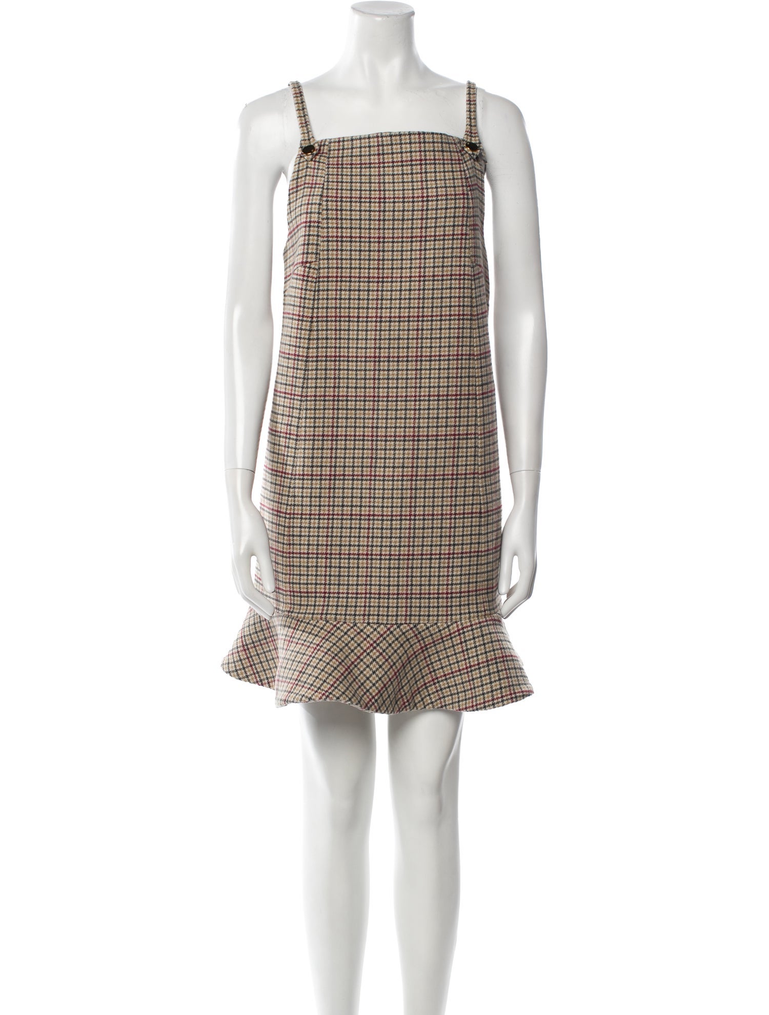 Ganni Plaid Print Mini Dress