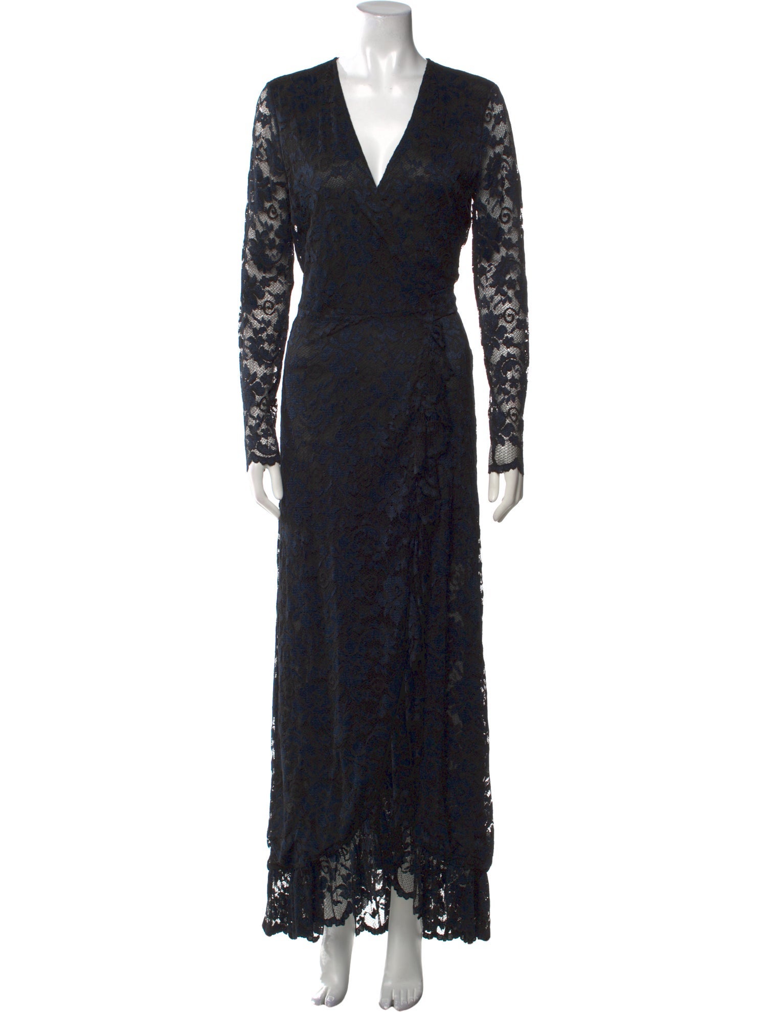 Ganni Lace Pattern Long Dress