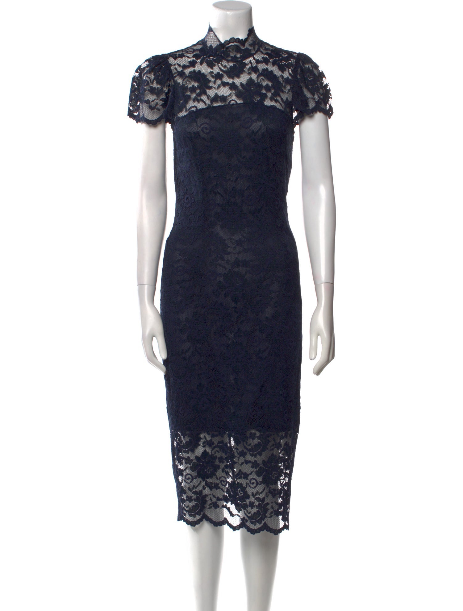 Ganni Lace Pattern Midi Length Dress