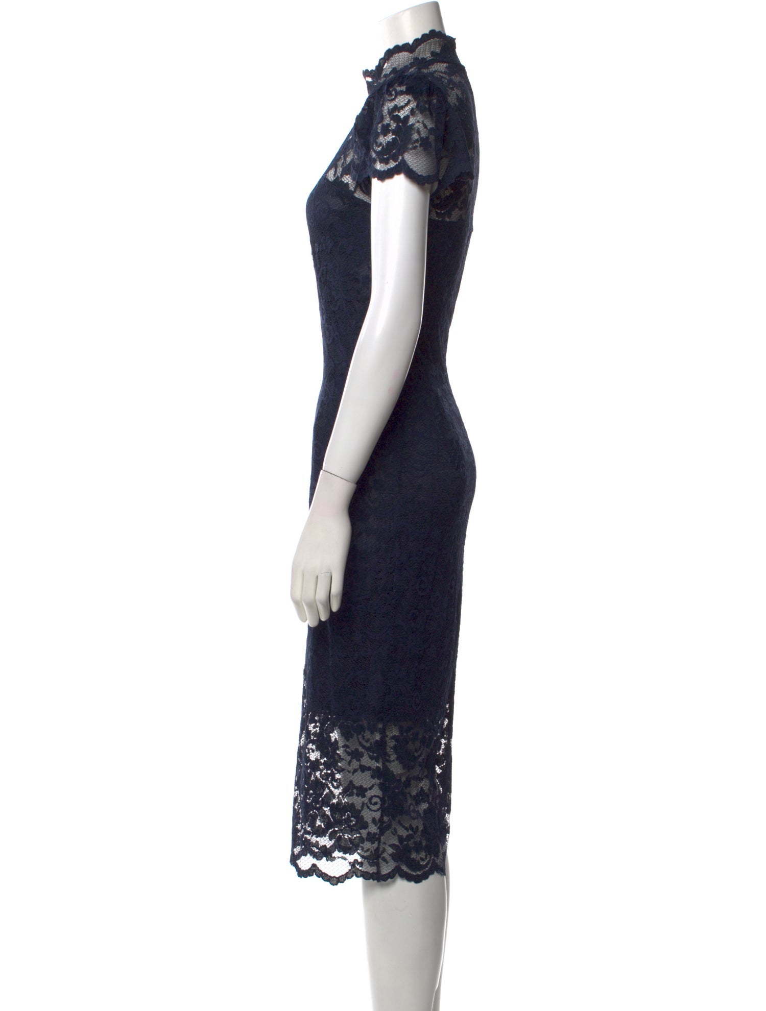 Ganni Lace Pattern Midi Length Dress