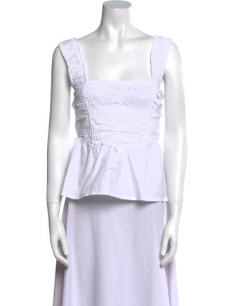 Ganni Square Neckline Sleeveless Crop Top