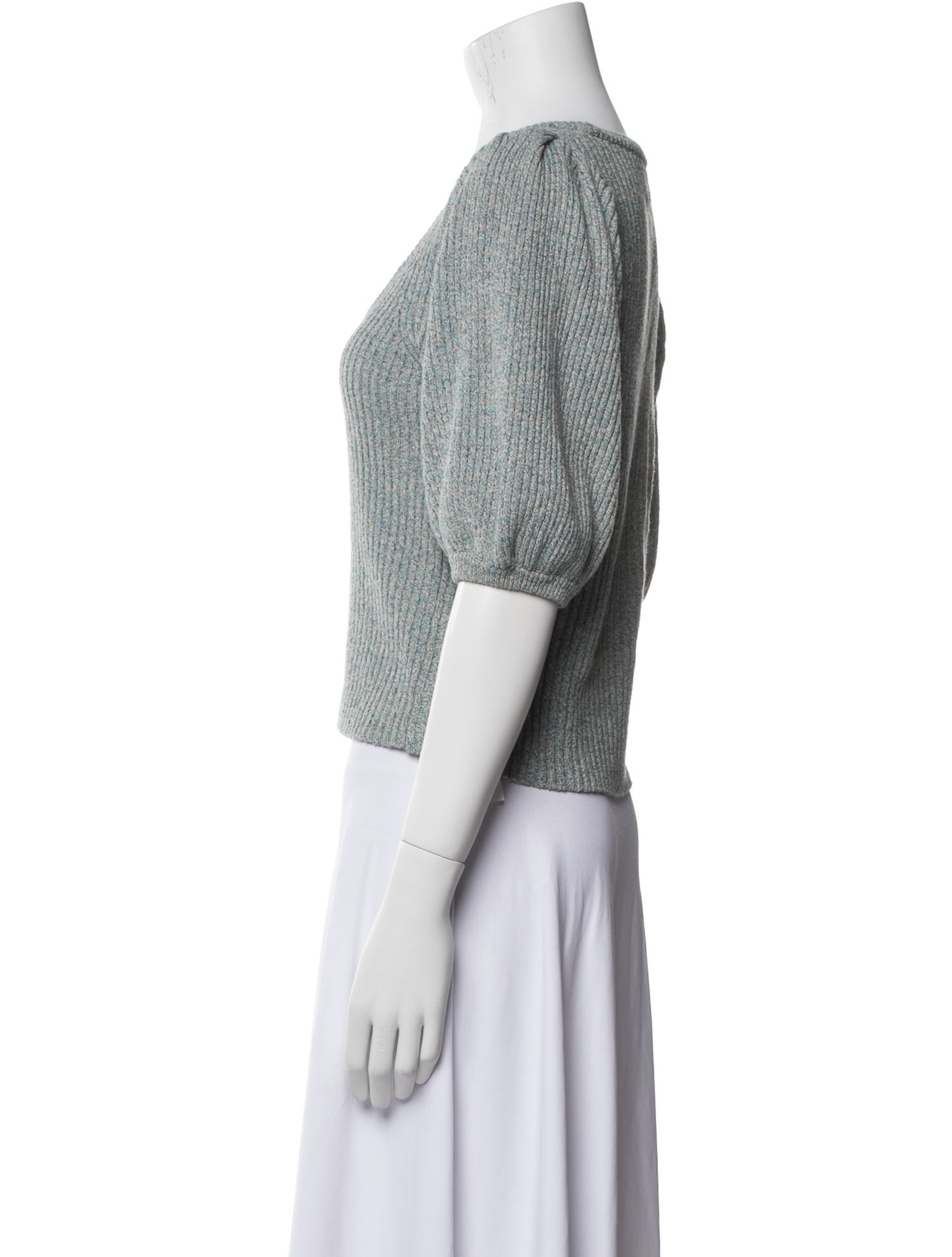 Ganni Scoop Neck Short Sleeve Crop Top