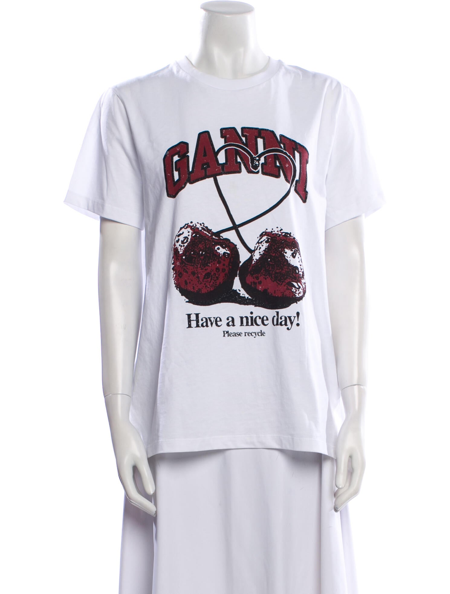 Ganni Graphic Print Crew Neck T-Shirt