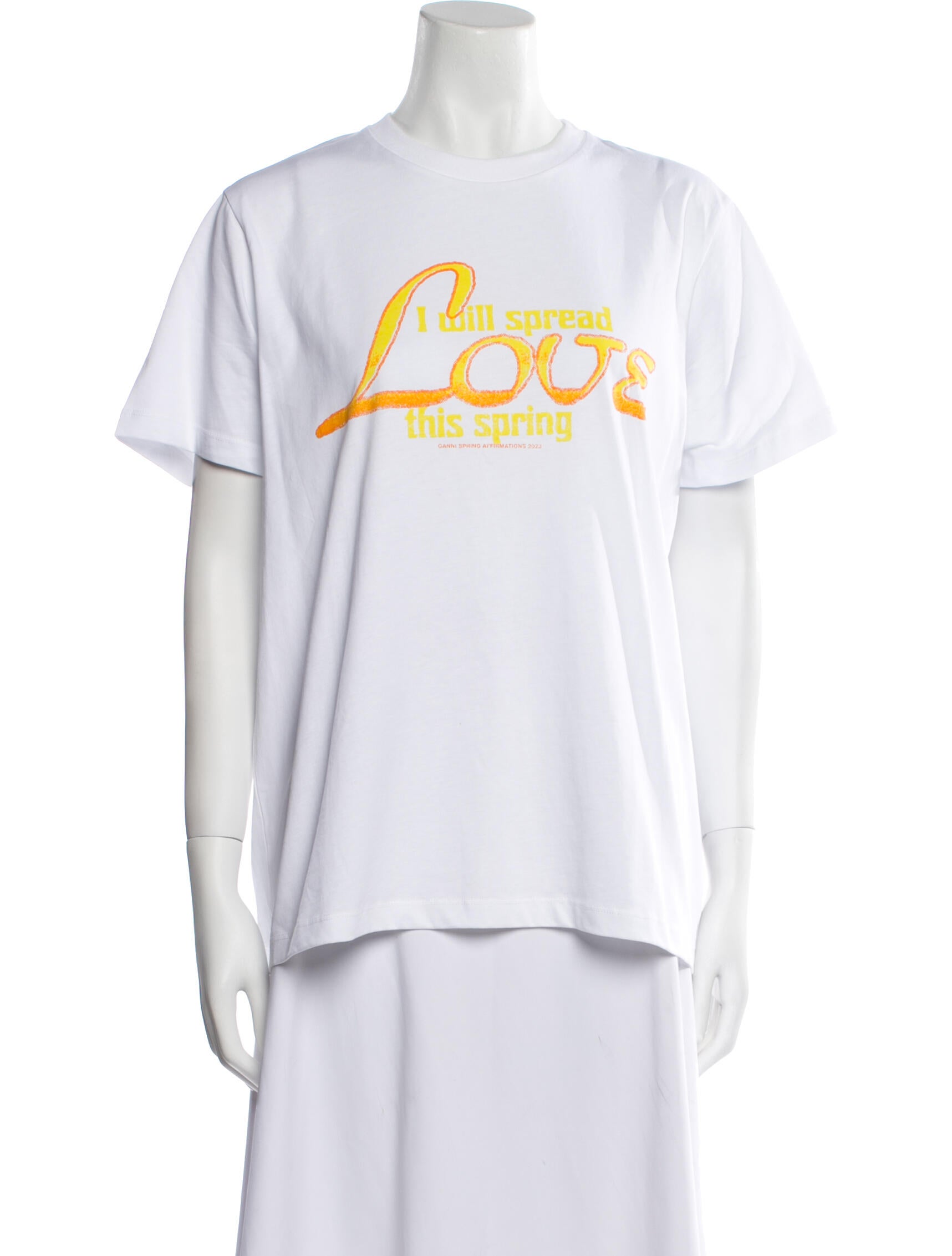 Ganni Graphic Print Crew Neck T-Shirt w/ Tags