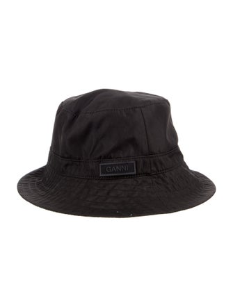 Ganni Black Bucket Hat Size Xs/S