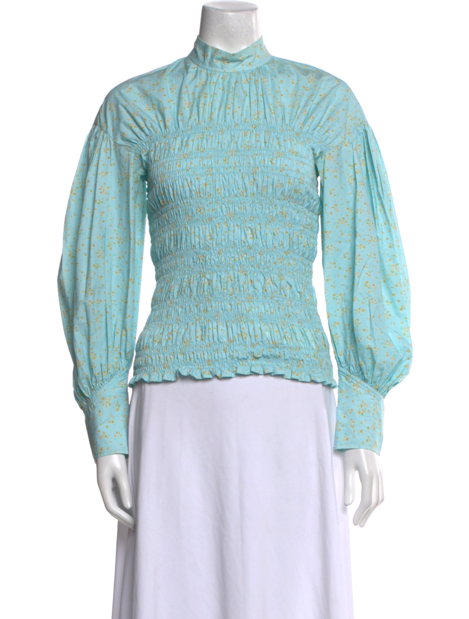 Ganni Printed Mock Neck Sweatshirt