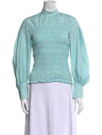 Ganni Printed Mock Neck Sweatshirt