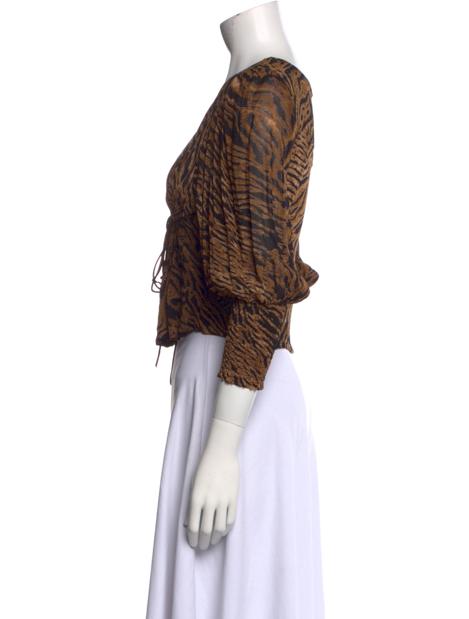 Ganni Animal Print V-Neck Crop Top