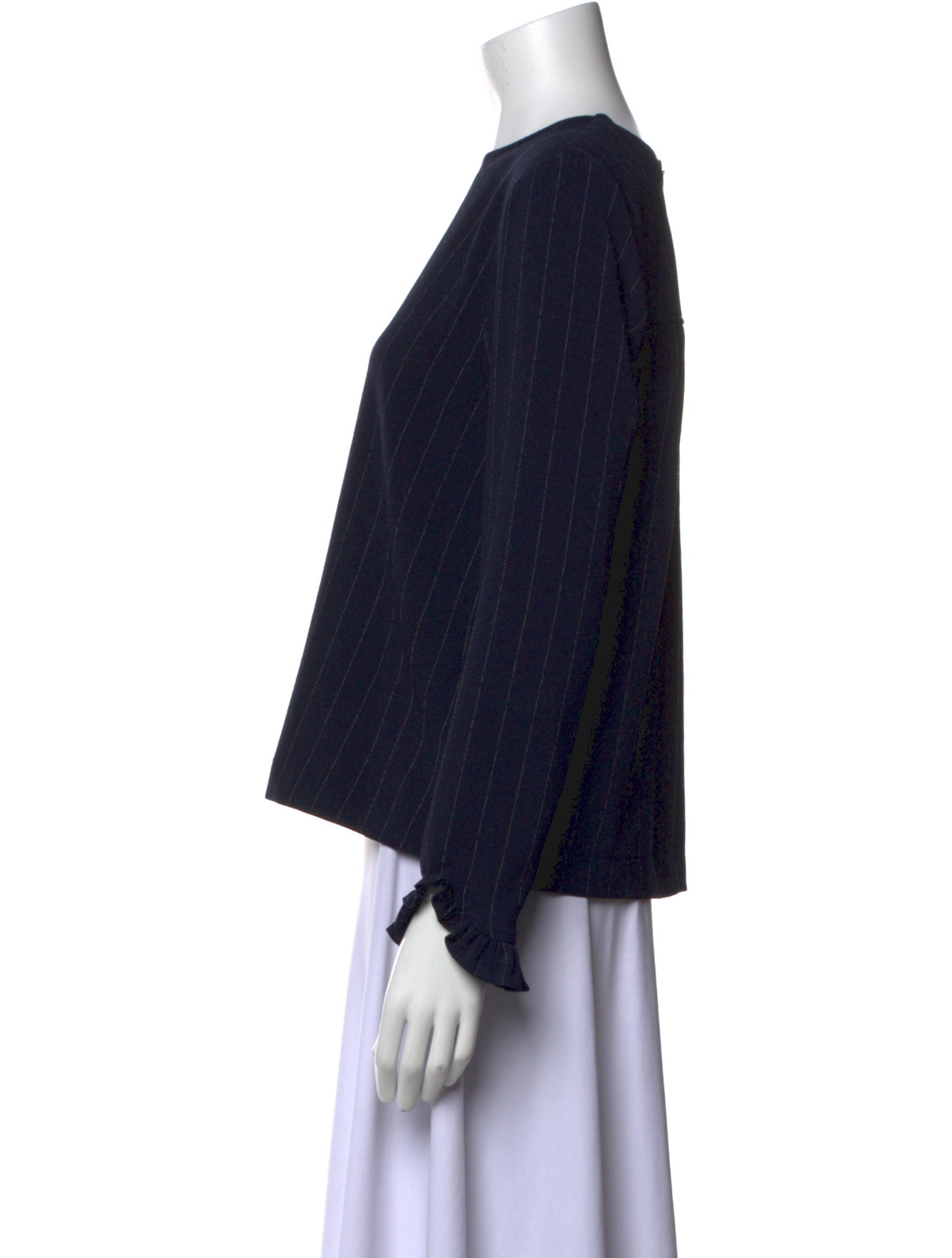 Ganni Scoop Neck Long Sleeve Blouse