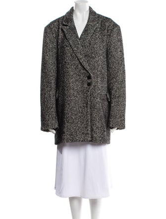 Ganni Tweed Pattern Peacoat