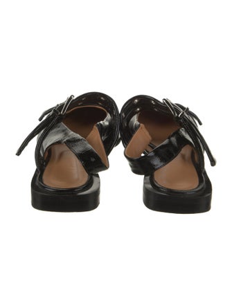 Ganni Patent Leather Slingback Flats