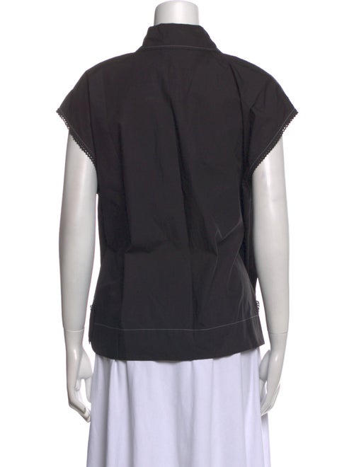 Ganni Short Sleeve Button-Up Top