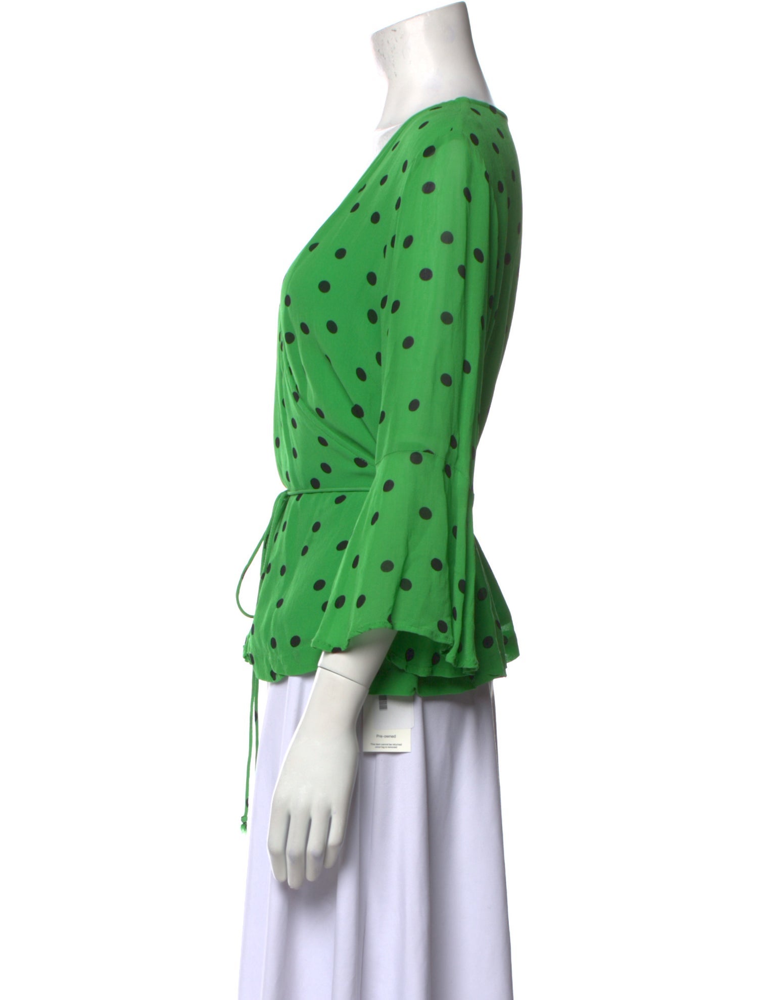 Ganni Polka Dot Print V-Neck Top