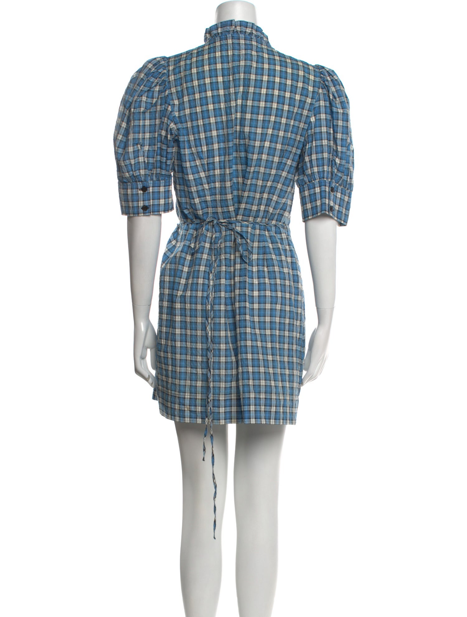 Ganni Plaid Print Mini Dress