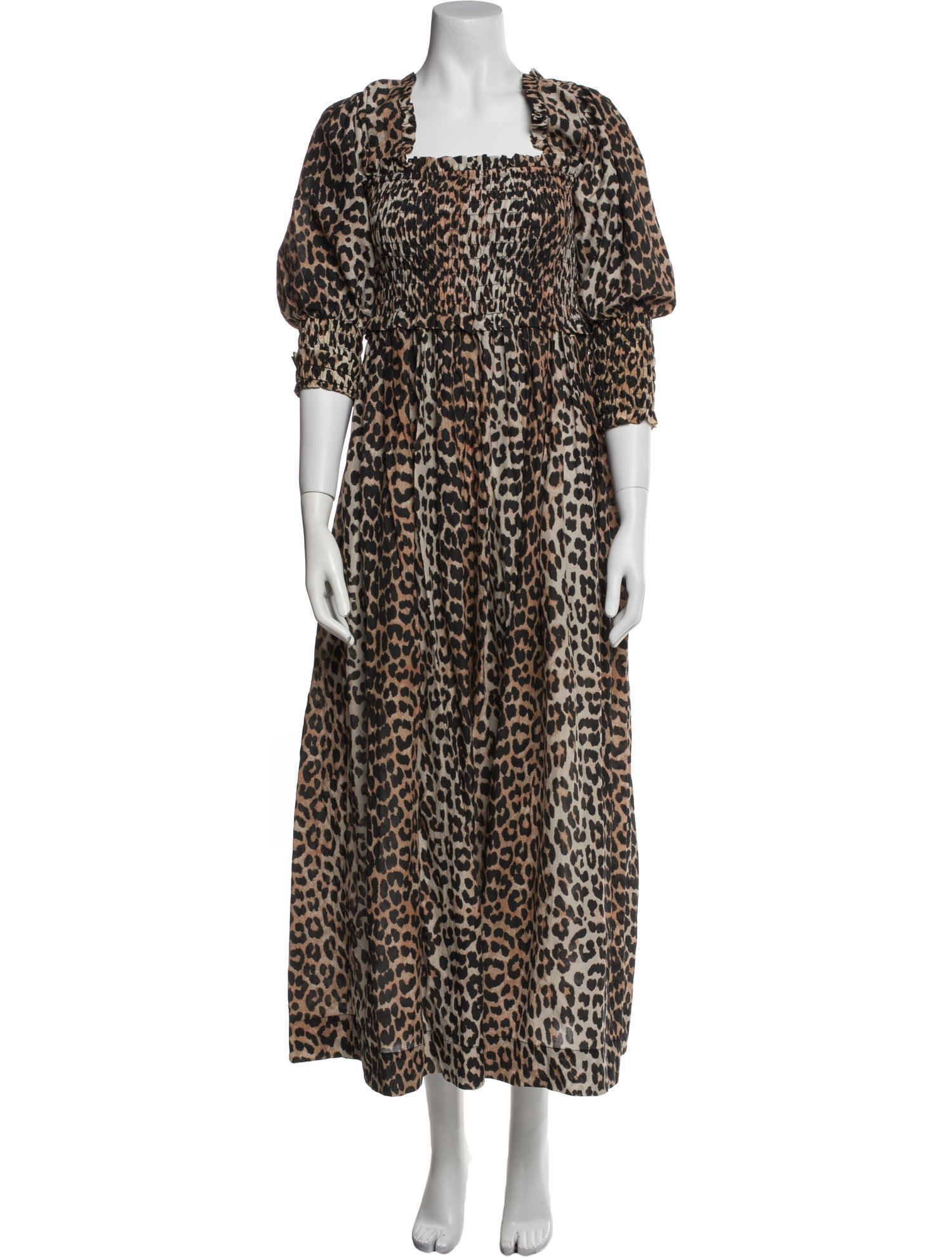 Ganni Animal Print Long Dress