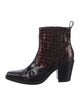 Ganni Patent Leather Printed Western Boots