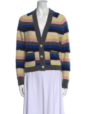 Ganni Striped V-Neck Sweater