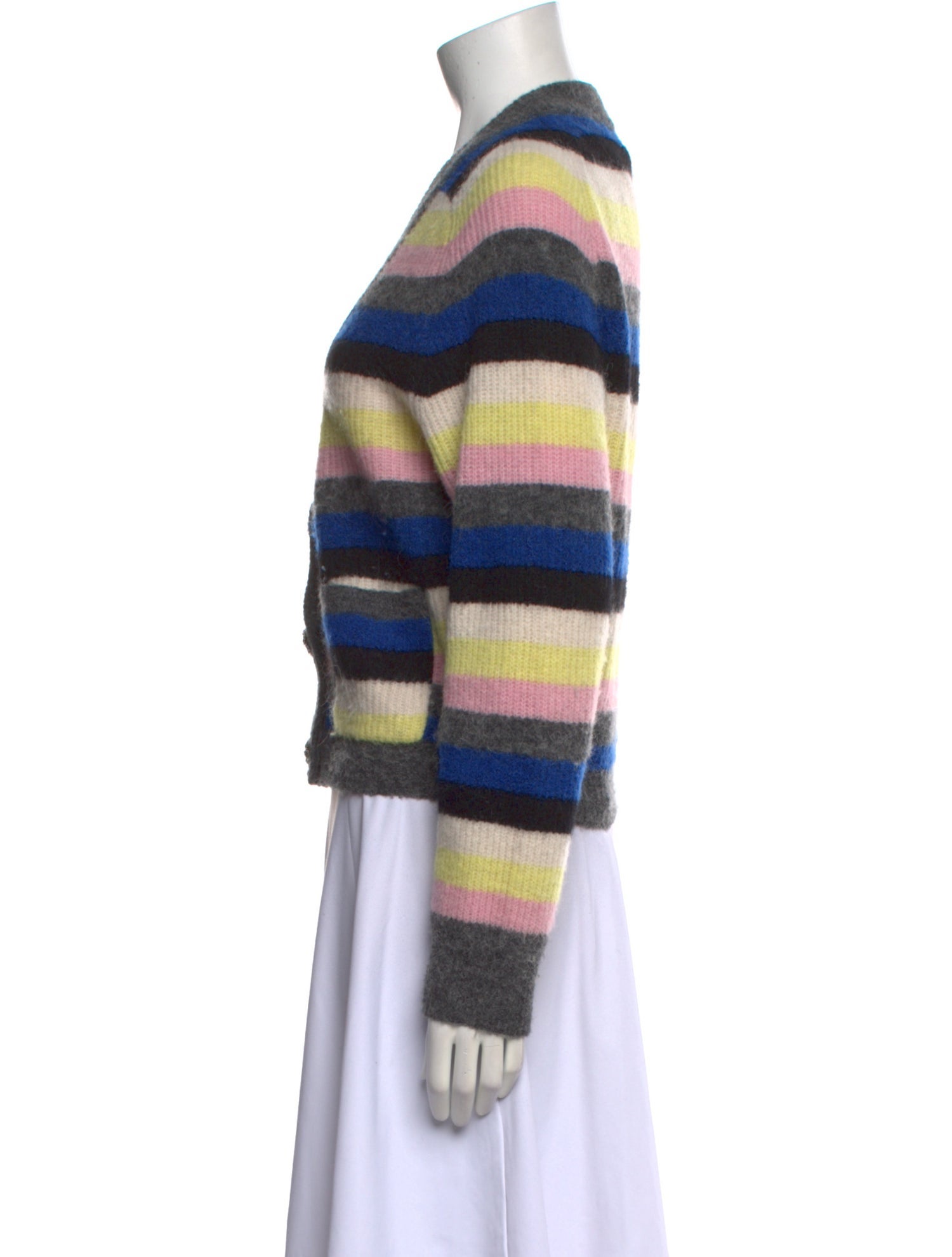 Ganni Striped V-Neck Sweater