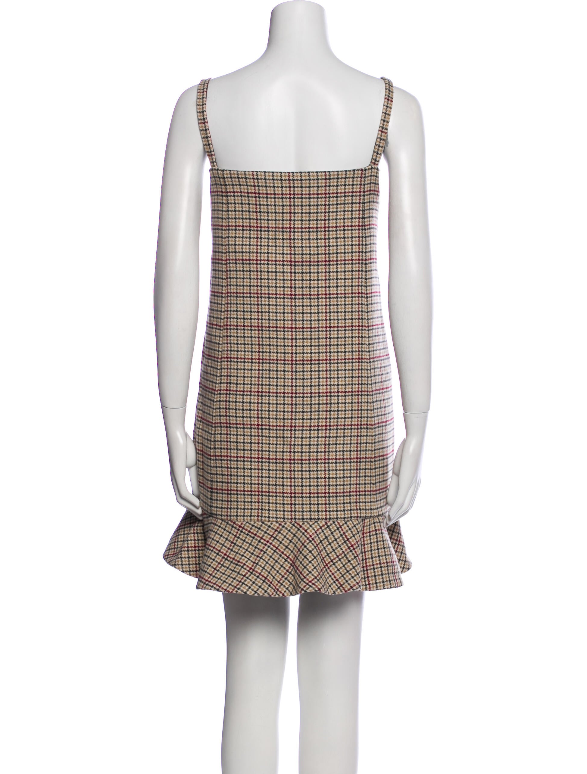 Ganni Plaid Print Mini Dress