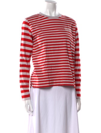 Ganni Striped Crew Neck Top