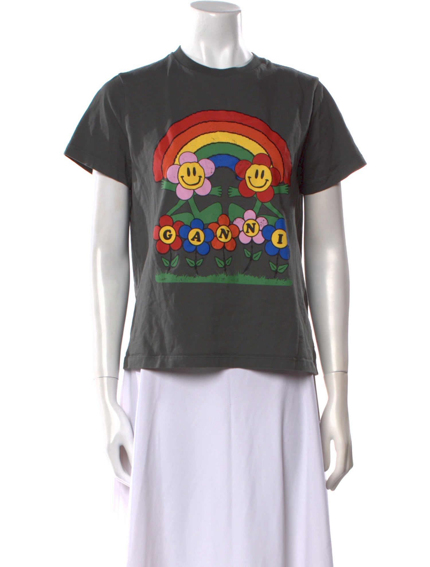 Ganni Graphic Print Crew Neck T-Shirt