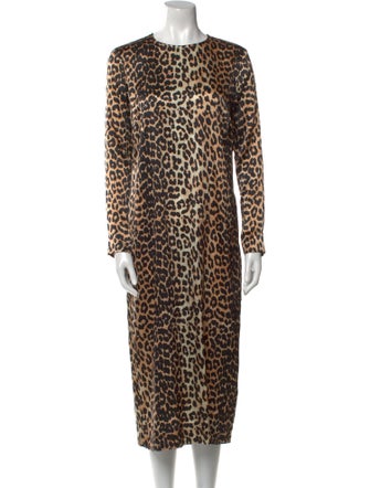 Ganni Animal Print Long Dress