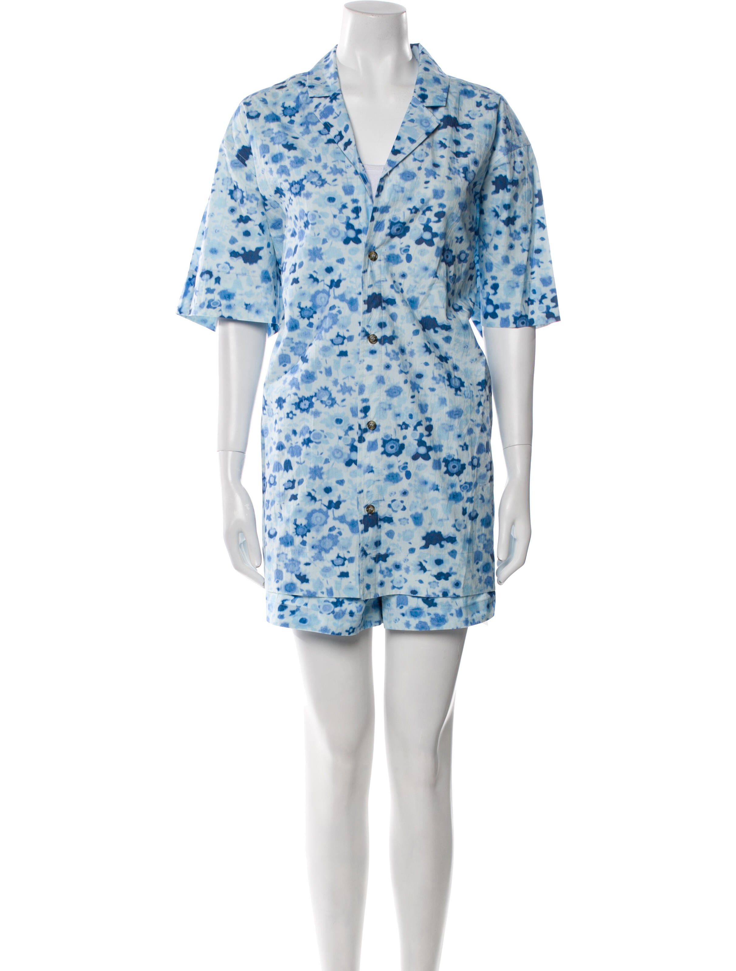 Ganni Floral Print Short Set