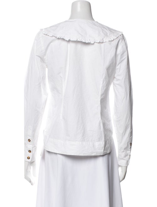 Ganni Long Sleeve Button-Up Top