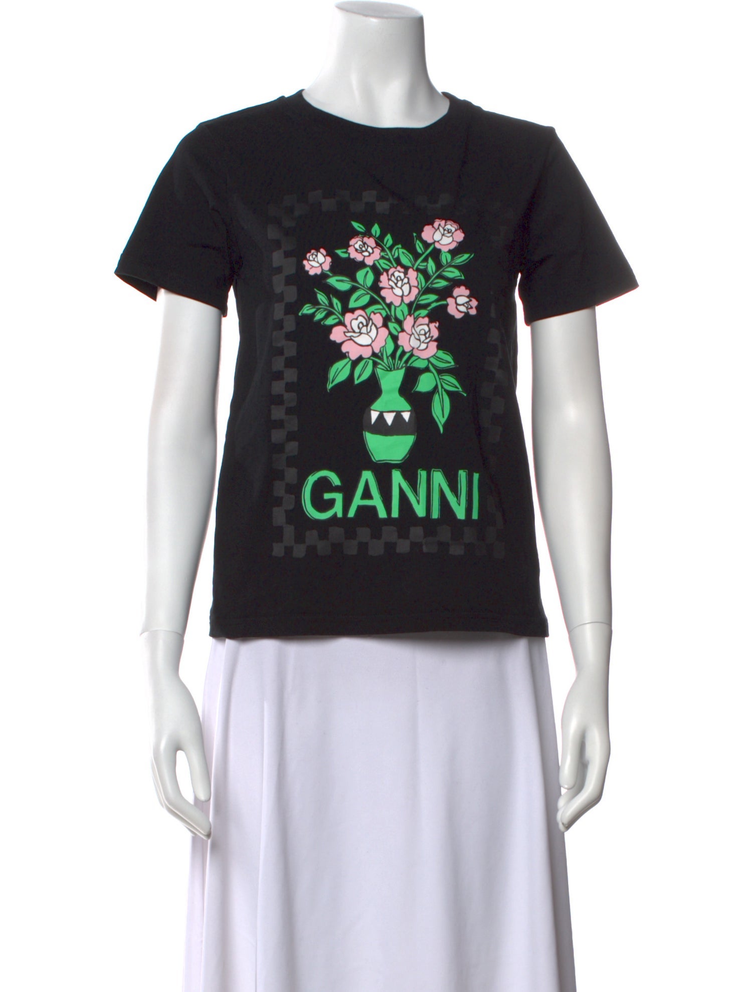 Ganni Graphic Print Crew Neck T-Shirt