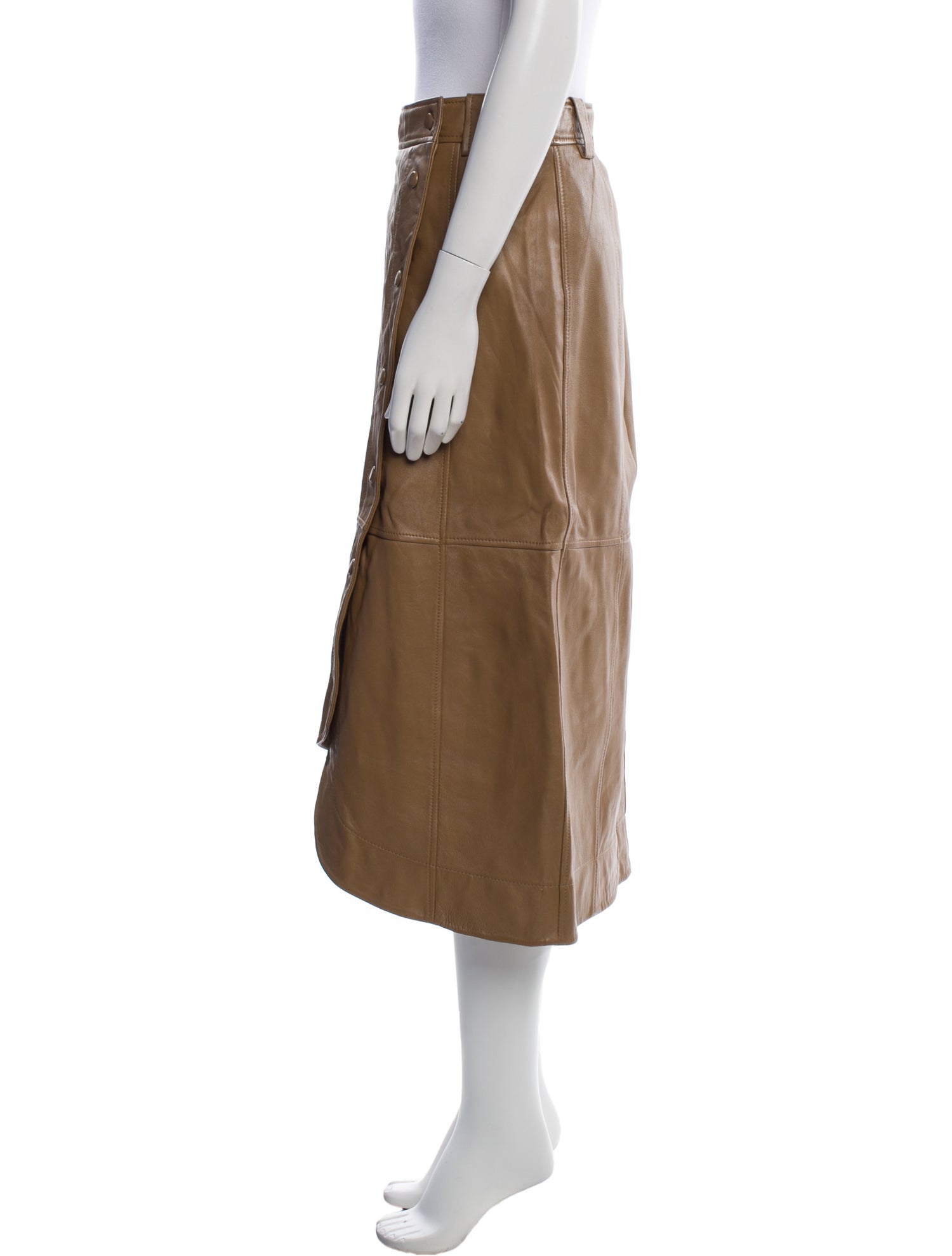 Ganni Lamb Leather Midi Length Skirt