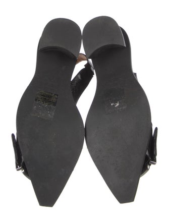 Ganni Patent Leather Eyelet Trim Slingback Pumps