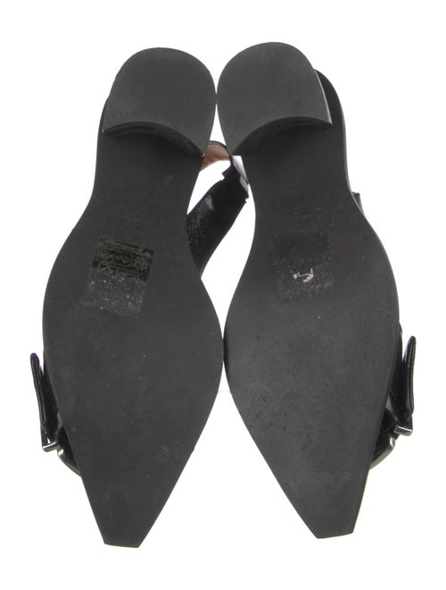 Ganni Patent Leather Eyelet Trim Slingback Pumps