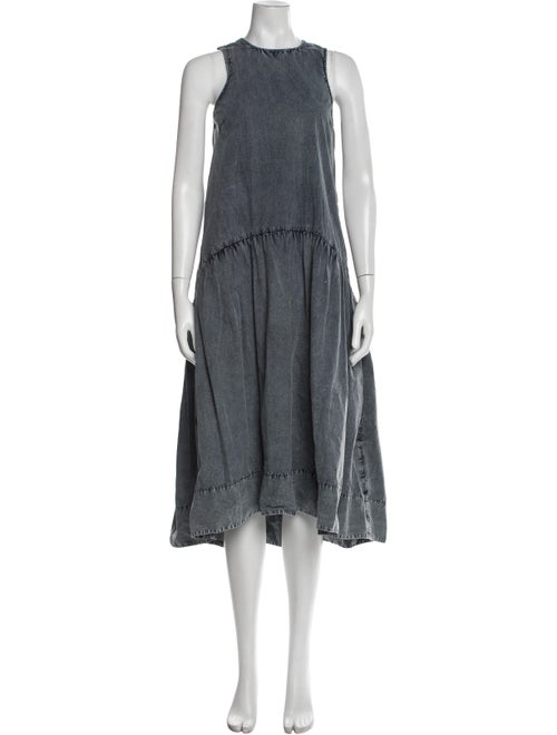 Ganni Crew Neck Midi Length Dress