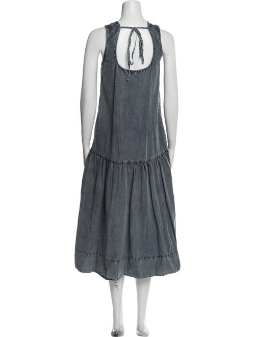 Ganni Crew Neck Midi Length Dress