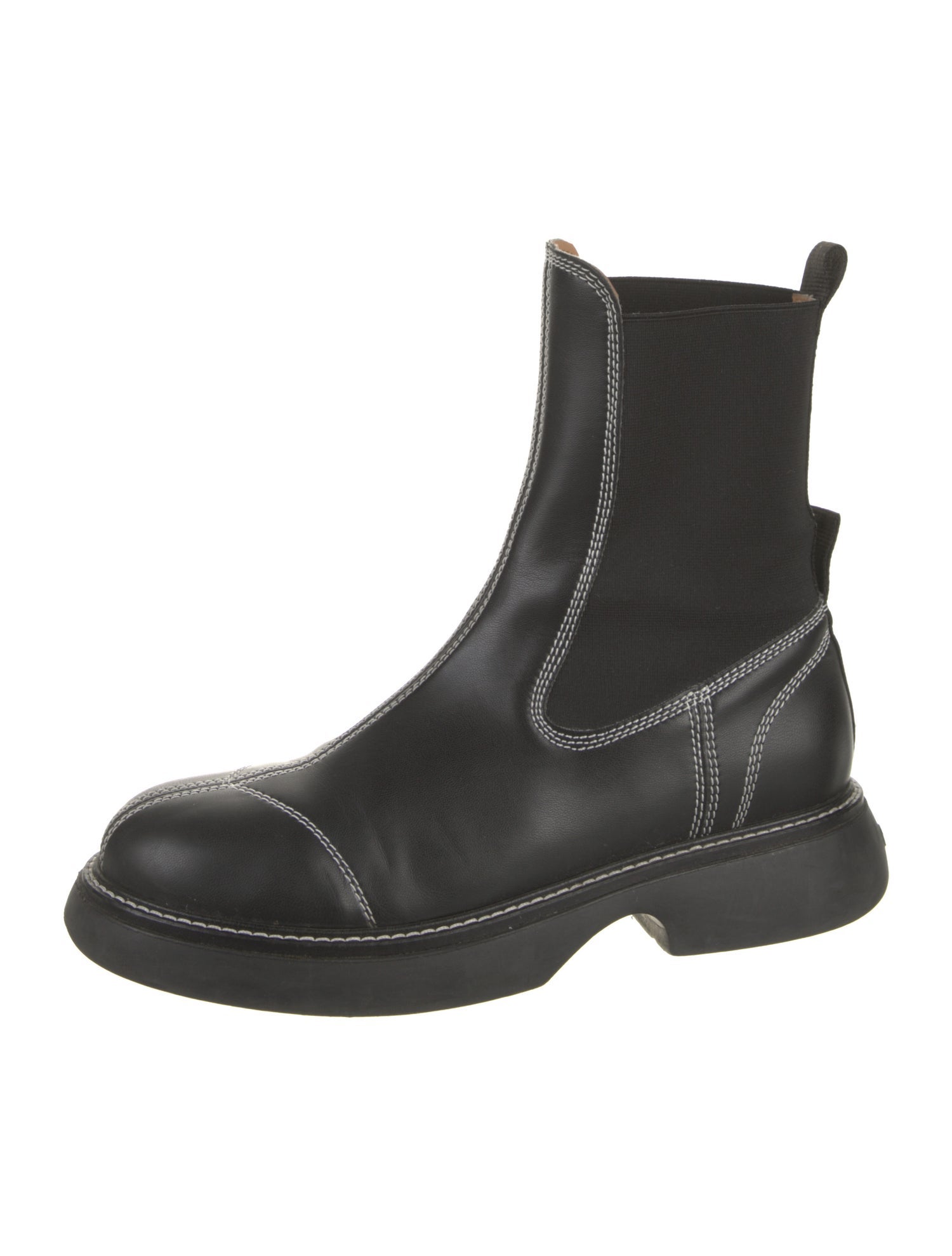 Ganni Leather Chelsea Boots