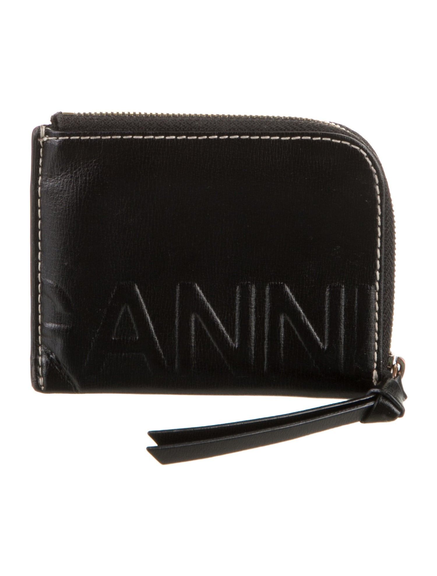 Ganni Leather Compact Wallet
