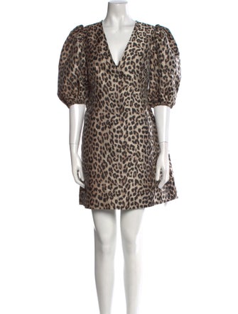 Ganni Animal Print Mini Dress