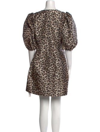 Ganni Animal Print Mini Dress
