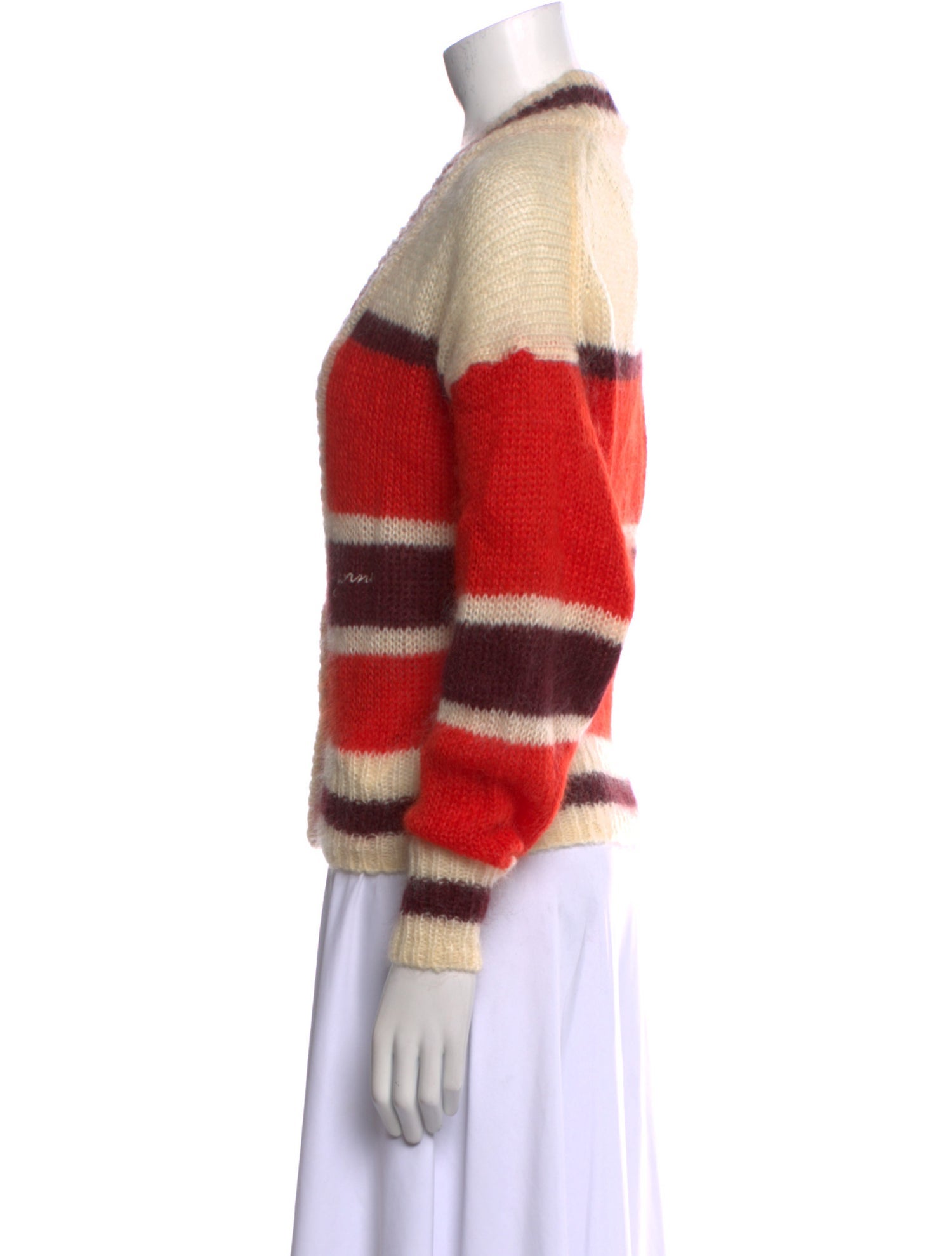 Ganni Striped V-Neck Sweater