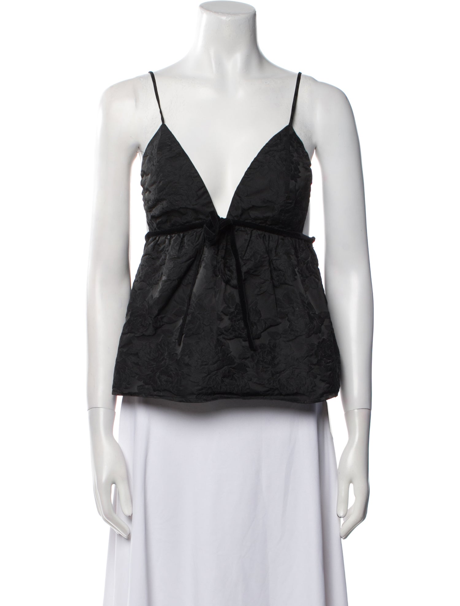 Ganni V-Neck Sleeveless Crop Top