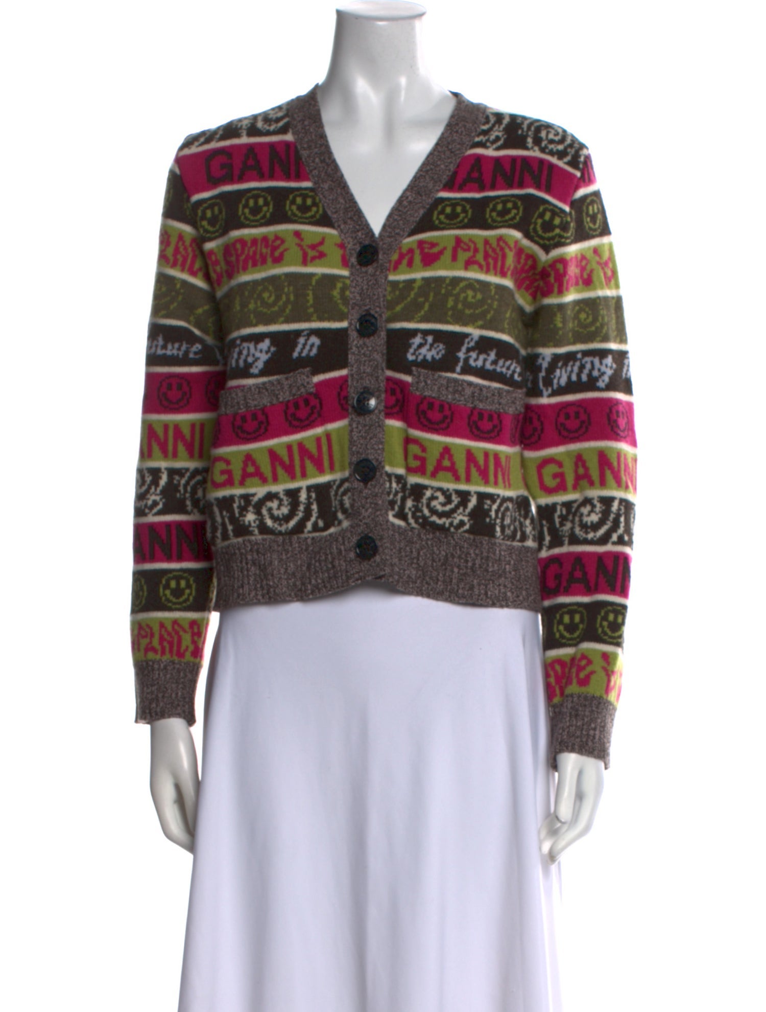 Ganni Wool Printed Sweater