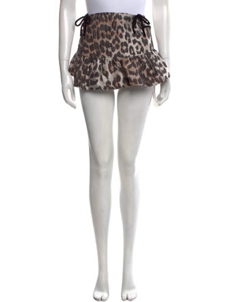 Ganni Animal Print Mini Skirt