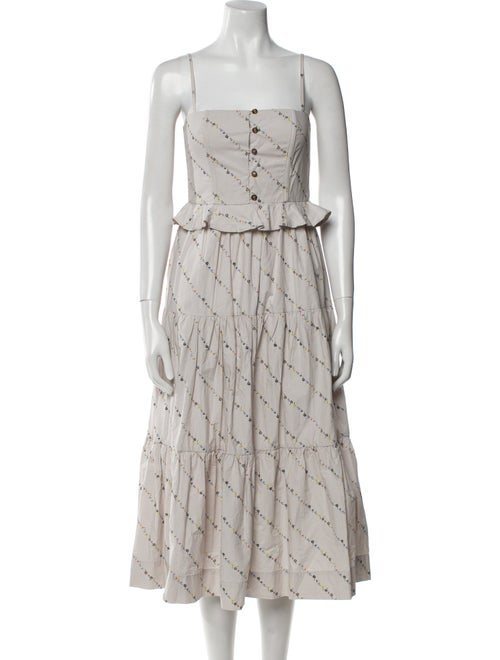 Ganni Printed Midi Length Dress