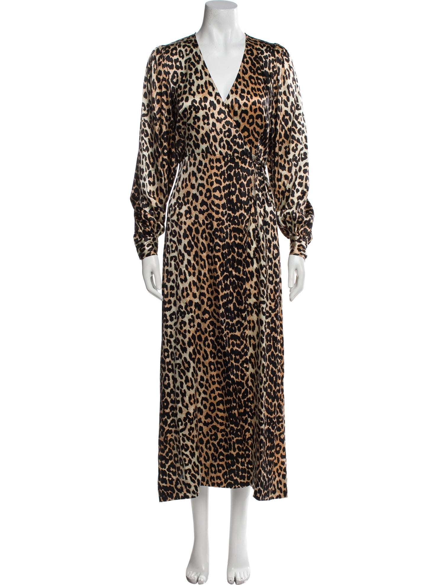 Ganni Silk Animal Print Robe