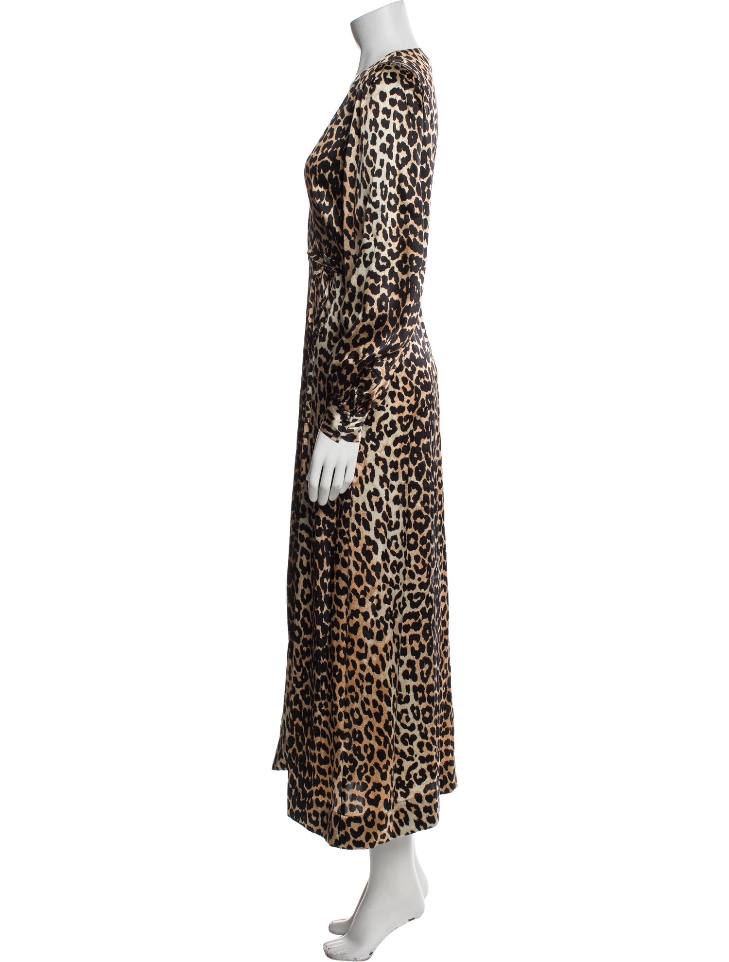 Ganni Silk Animal Print Robe