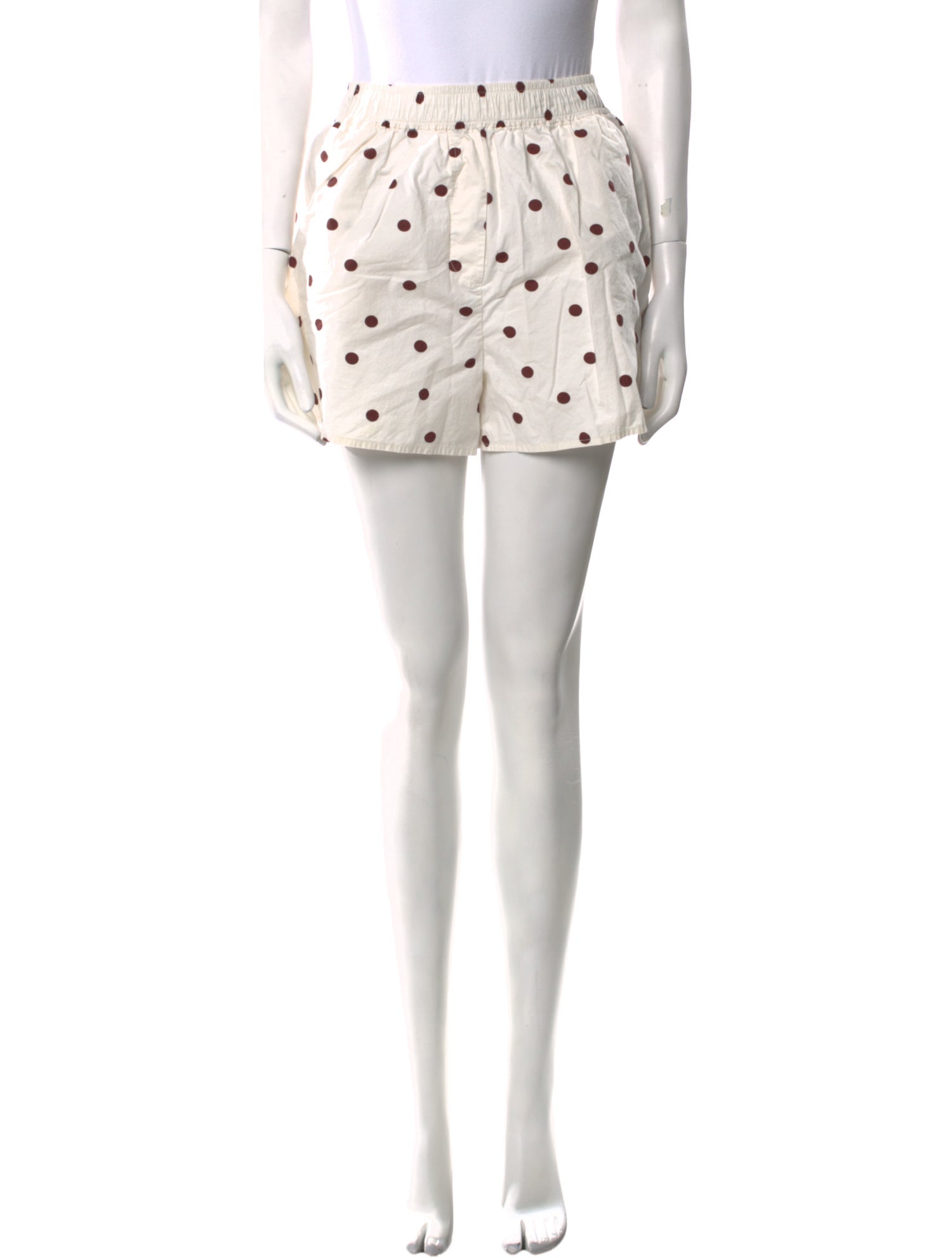 Ganni Polka Dot Print Mini Shorts