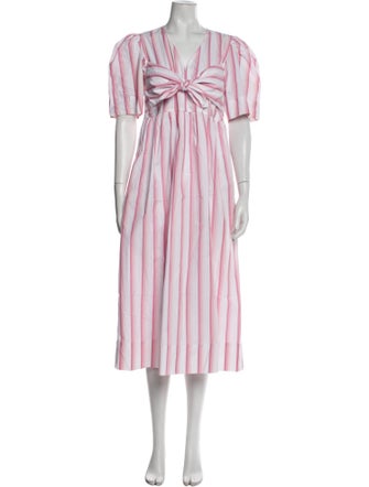 Ganni Striped Long Dress