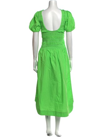 Ganni Crew Neck Midi Length Dress